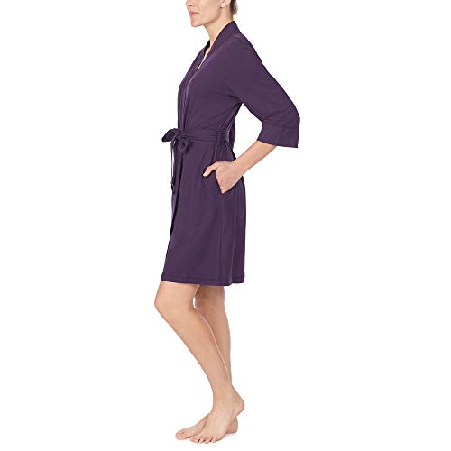 Nautica Women's 100% Cotton Jersey Robe, Eggplant, 2X #TOP2