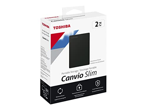 Toshiba Disque Dur DD CANVIO Slim 2TO - Noir