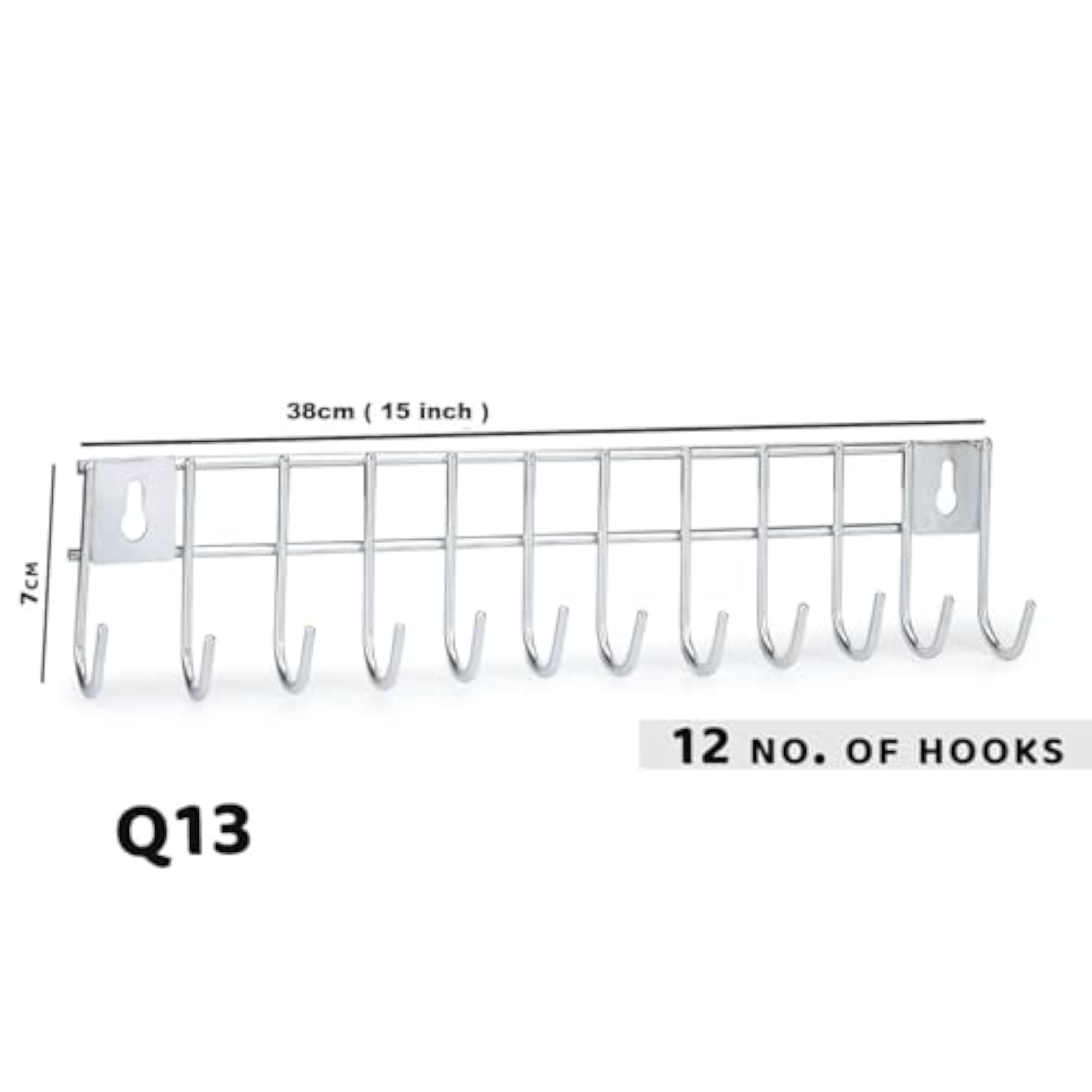 Multipurpose Stainless Steel Wall Mounted Hanger with 12 Hooks