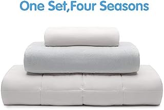 Thirdream Cooling Weighted Blanket 25lbs Adults, 3 Pieces,for All Seasons, 80”X 87”, King