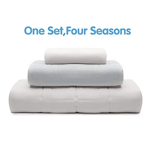 Thirdream Cooling Weighted Blanket 25lbs Adults, 3 Pieces,for All Seasons, 80”X 87”, King