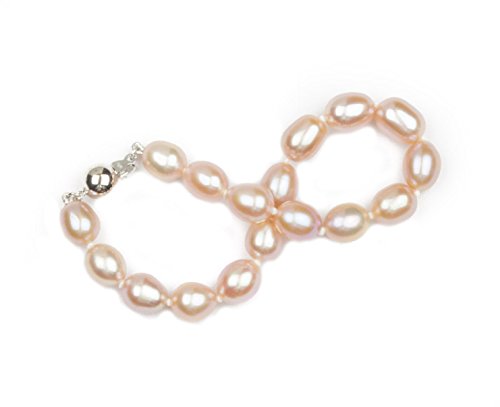 HinsonGayle AAA 8-8.5mm Oval Freshwater Cultured Pearl Bracelet 7.5 inch-Sterling Silver2