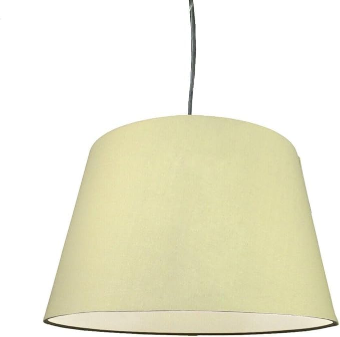 Cotton Drum Shade Vintage Tapered Fabric Easy Fit Table Lamp & Ceiling Pendant Light Shade (Cream, 10" (25cm))