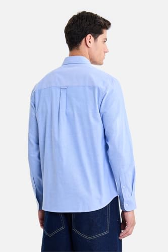 Image of SNITCH Men Formal Shirt | Regular Fit Long Sleeve Button-Down Collar Solid Style | 100% Cotton & Breathable Oxford Fabric for Office, Special Events & Smart Casual Wear