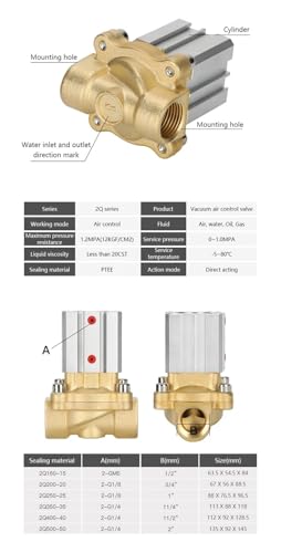 Électrovanne de régulation d'air sous vide haute performance en laiton DN15 - 5