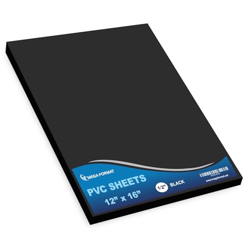 Image of Mega Format 12 inch x 16 inch Rigid PVC Plastic Sheets - Sintra PVC Sheet, Celtec PvcBoard - Hard Plastic Sheet, PvcSheets Plastic - 1 /2 inch 12mm Thick - 1-Pk-Black