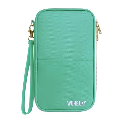 Multifunctional, Practical, RFID Family Passport holder, Travel wallet (green), Travel document manager, Passport Bag, Three-layer Design, Multiple Pockets，Big Storage