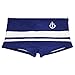 UXH Sexy Swimming Trunks Men's Boxer Swim Shorts Strips Surfing Bathing (Navy Blue,Large)