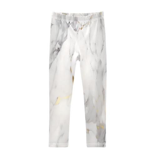 Bolaz Toddler Girls Leggings Printed Yoga Pants Leggings Grey White Marble for Kids