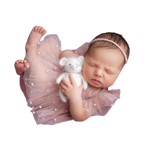 Newborn Photography Outfits Girl, 2 PCs Baby Girl Photoshoot Props,