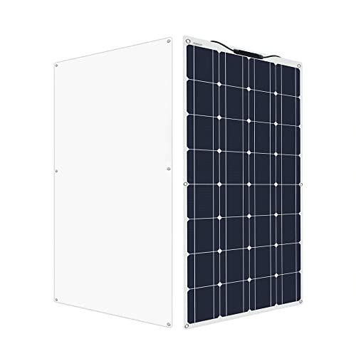 HCKZ Panel Solar de 100 W 16 V, Panel Solar Flexible, Panel Solar monocristalino, Cargador Solar Impermeable para Exteriores para RV, Caravana, Techo, Barco Cover