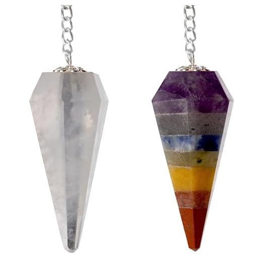Chakra & Clear Quartz Pendulum Set