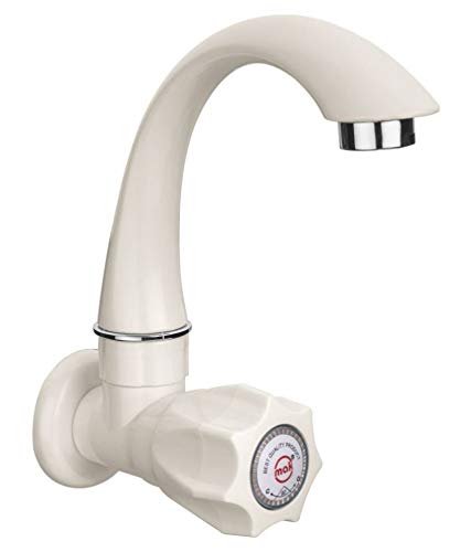 Sponsored Ad - Plastic Water Tap | Swan Neck ABS Sink Cock | Antique Finish Crystal White PVC Bib Cock | Heavy Duty Wash Basin & Kitchen Sink Tap for Hot & Cold Water