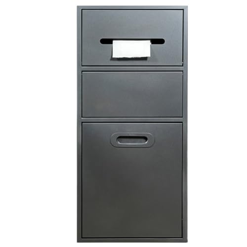 LFONDIGE Rectangle Recessed Shower Shelves Niche, Water Proof Bathroom Toilet Paper Holders, Storage Cabinets with Door for Kitchen Bath Fixtures(Gray,30X67X14cm-12X26X5.5in)