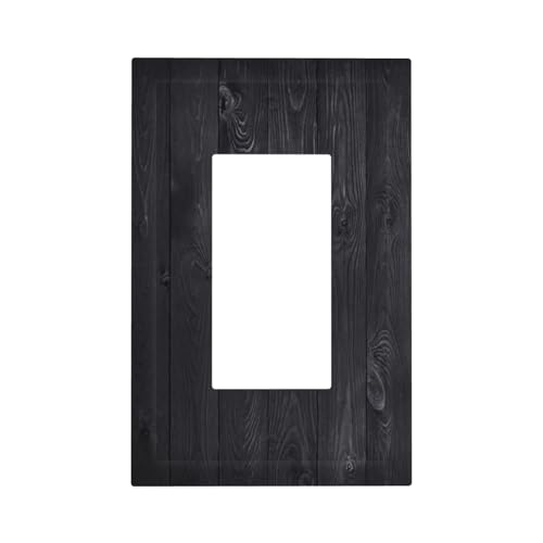 Decorative Outlet Covers Vintage Black Wood Plank Wooden Board 1 Gang Rocker Light Switch Cover Plate Single Decora Light Switch Covers Wall Plate Faceplate for Farmhouse Decor