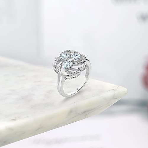 Gem Stone King 925 Sterling Silver 4MM Heart Shape Gemstone Birthstone 3-Stone Ring | Three Stone Wedding Engagement Anniversary Promise Ring For Women4
