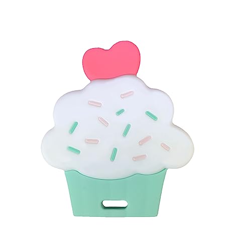Image of itybity Cupcake Baby Teether - Infant Teether with Easy-to-Hold Design and Textured Back Side to Massage and Soothe Sore, Swollen Gums