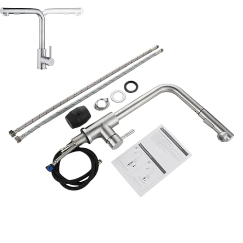 Grifo para Fregadero de,Extraíble De Acero Inoxidable Con Mando Único Y Rociador | Llave Para Fregadero De Bar | Para Hogar AutoLavandería Comedor Exterior Bar Campamento Remodelación