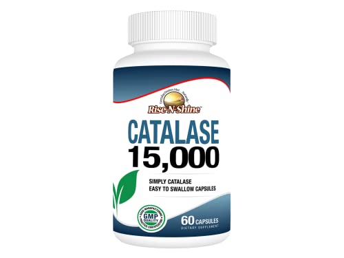 Rise-N-Shine Catalase Supplement 15 000 -Powerful Antioxidant Enzyme for Hair Health Strong Hair Support and More - 60 Count (60-Day Supply)