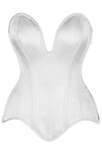 Image of Daisy Corsets Satin Overbust Corset Top for Women. Lingerie, Bustier, and Plus Size. Steel Boned Cincher - Zipper and Lacing