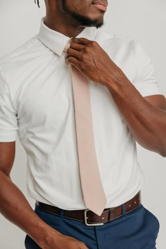 Image of DAZI Men's Skinny Tie, Cotton Wool Linen Necktie, Great for Weddings, Groom, Groomsmen, Missions, Dances, Gifts.