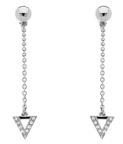 Traveller Pendientes de clip - colgante - cristal, Titanio, Crystal