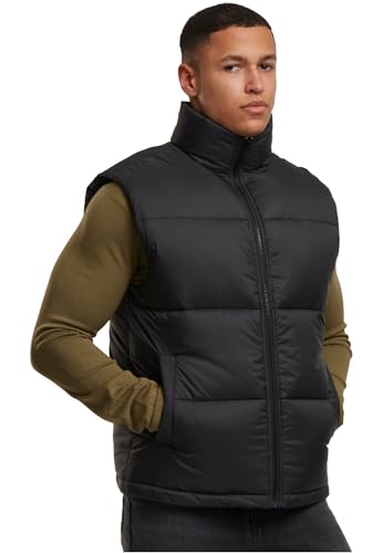 Urban Classics Herren Weste Basic Puffer Vest, Steppweste mit hohem Kragen und seitlichen Eingrifftaschen, Größen S - 5XL Urban Classics Herren Weste Basic Puffer Vest, Steppweste mit hohem Kragen und seitlichen Eingrifftaschen, Größen S - 5XL