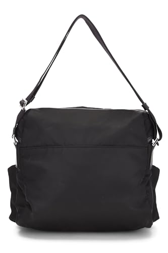Prada, Pre-Loved Black Nylon Shoulder Bag, Black