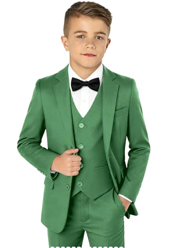 Image of Boy Suits 5 Pieces Formal Suit Set with Adjustable Waist Kids Dress Suit for Wedding Prom