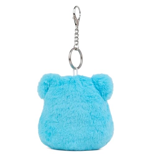 Image of Mirada Smiley Face Keychain Plush Soft Toy - Turquoise Mini Stuffed Gift for Kids & Girls - 12cm