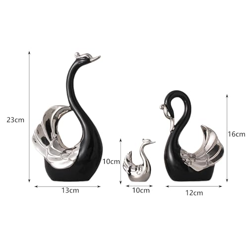Ornement de table créatif en céramique blanche, statuettes de cygnes de haute qualité