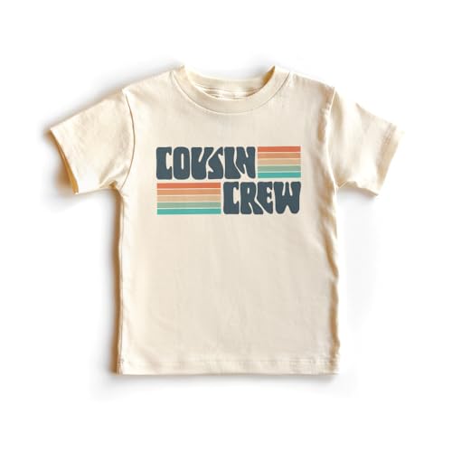Retro Rainbow Cousin Crew Shirt - Matching Shirts For Cousins - Family Reunion Gift - Boho Natural Toddler Youth Tee