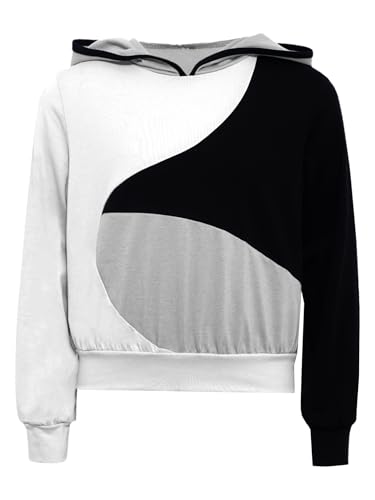 YEAHDOR Kids Girls Color Block Patchwork Regular Fit Hoodie Sweatshirts Long Sleeve Casual Pullover Tops3