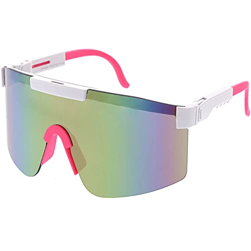 zeroUV - Futuristic Side Panel Cyberpunk Monoblock Shield Sunglasses D2663