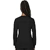 Cherokee-Womens-Snap-Front-Warm-up-Jacket Cherokee Women's Snap Front Warm-up Jacket, Black, Medium