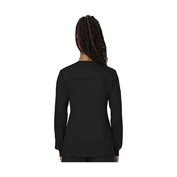 Cherokee-Womens-Snap-Front-Warm-up-Jacket Cherokee Women's Snap Front Warm-up Jacket, Black, Medium