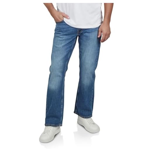 MUSTANG Herren Jeans Hose Oregon Bootcut Männer Jeanshose Denim Stretch Baumwolle Blau Schwarz W30 W31 W32 W33 W34 W36 W38 W40, Größe:W 36 L 34, Farbe:Medium Blue Denim (682)