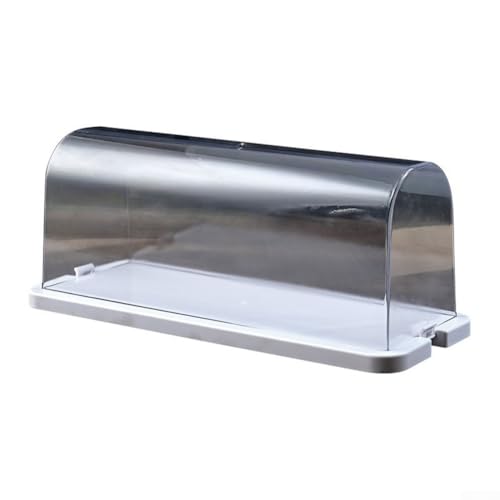 Opatiny Caja expositora de plástico para tartas con cúpula transparente, sello a prueba de humedad, 32,5 x 13 x 13,2 cm, para almacenamiento de postres