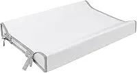 Trocador Americano Para Comoda Bebe Fralda Impermeável Anatomico com Abas Portátil Com Zíper Branco Com Cinza (65cm x 45cm)
