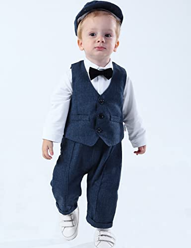 mintgreen Bébé Garçon Formel Straps Costume avec Chapeau - Image 3