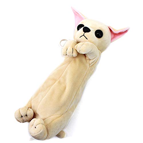 Image of Minache Plush Animal Stationery Pouch Women Cute Dog /Dinosaur Plush Pencil Case Ladies Cosmetic Bag (Beige 2), bd-06484AD