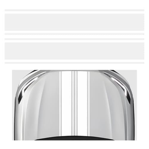 Image of 2 PCS Car Hood Sticker, 70.9 inch x 7.3 inch Waterproof Racing Stripes Auto Body Side Decals, Sports Style Hood Sticker Exterior Decoration for Most Vehicles, Car Accessories (White)