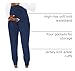 Med Couture Maternity Jogger Scrub Pants Pack of 2 for Women, High-Rise Waist, 4 Pockets with Soft Knit Waistband - MC029, S Petite, Navy/Black