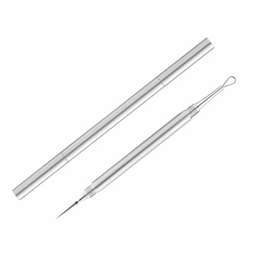 Extractores de Puntos Negros Extractor Limpiador Espinillas Acné Punto Negro Comedones Blackhead Remover Puntos Negros Extractor para Nariz y Rostro(Plata)