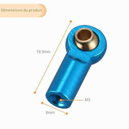 RUIZHI 10 Pièces M3 Rotule Embout Rotule Lien Rotule Support pour 1/10 Voiture d'escalade TRX4 D90 SCX10 Camion Buggy Chenille – vue 2