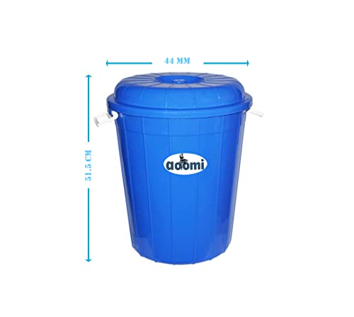 Image of AOOMI Multipurpose Plastic Storage Bucket Drum 50 LTR with Lid BLUE