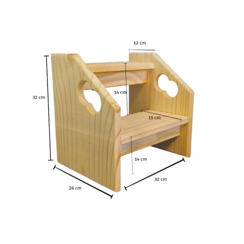 Escadinha 2 Degraus Para Pets E Crianças Madeira Até 150kgs