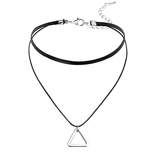 Pendentif triangle creux acier inoxydable femmes pour look quotidien