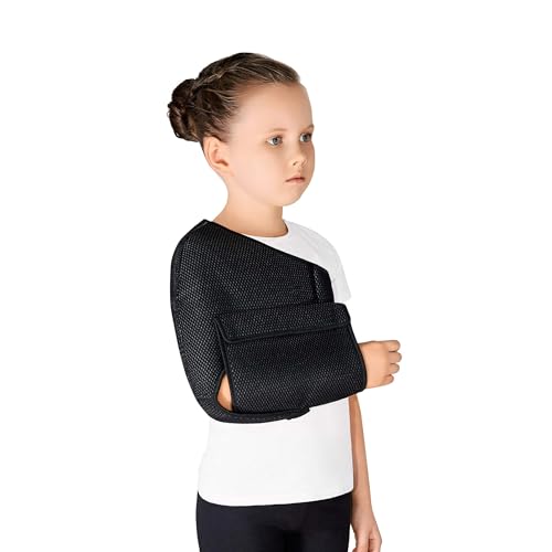 MEK Schulterbandage & Armschlinge (Gilchristverband) - Medizinprodukt aus der EU - Schulter Immobilisator zur Ruhigstellung bei Luxation OP & Bruch - Links & Rechts Damen/Herren 4005 Schwarz (XS)