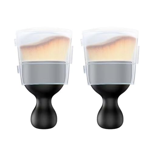 AMANDELIZABE 2 outils de nettoyage d'intérieur de voiture avec couvercle anti-poussière, brosses de nettoyage de voiture, brosse douce pour l'entretien de voiture, élimination de la poussière